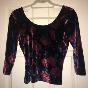 Velvet Floral Material Girl Top